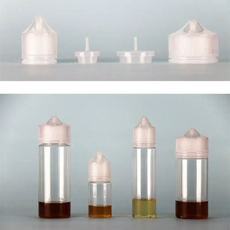 30ml/100pcs 60ml/50pcs PET Plastic Empty Dropper Liquid Eye Clear Water Bottle Long Tip Clear Cap