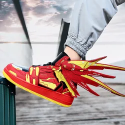 Males Brand Designer Shoes Mens Skateboarding Shoes Men Gundam Sneakers for Women Uinsex High-top Hip Hop Street Dance Sneakers