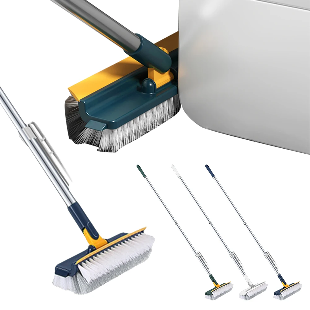 

3 in 1 Floor Brush Scrubber Long Handle Multifunction Scrape Cleaning Brush Grout Brush Tile Brush for Cleaning Shower Bathroom