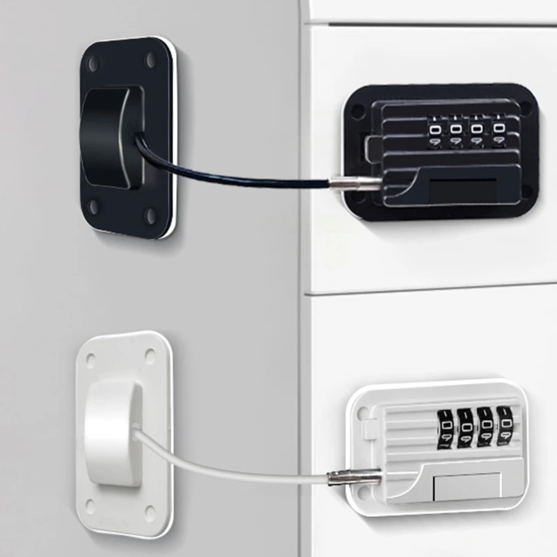 Bloqueio de geladeira de janela de alta ascensão anti-queda bloqueio de segurança posicionamento bloqueio de senha armário de armazenamento sem perfuração bloqueio anti-roubo