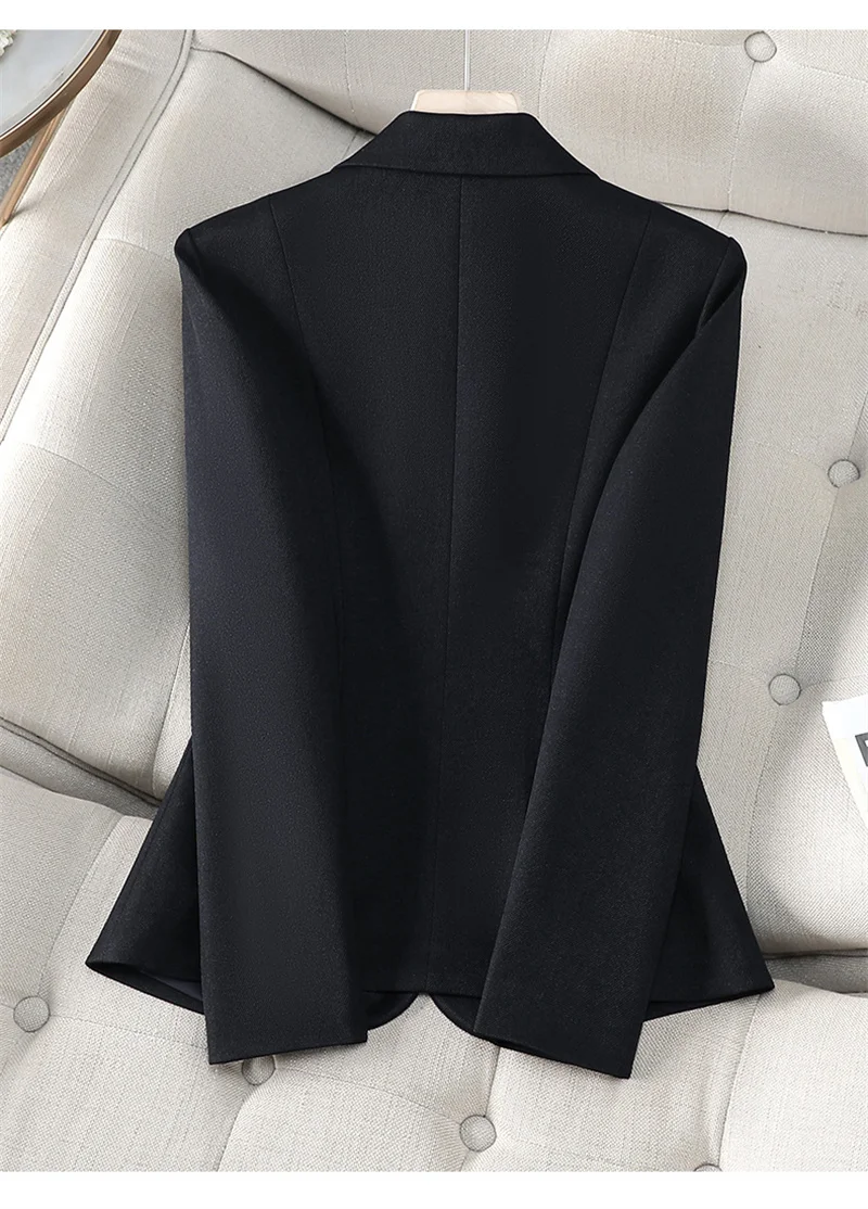 Women Blazer 2025 New Fuchsia Apricot Black Long Sleeve Single Button Suit Ladies Work Wear Jacket Coat Female Outerwear 4XL