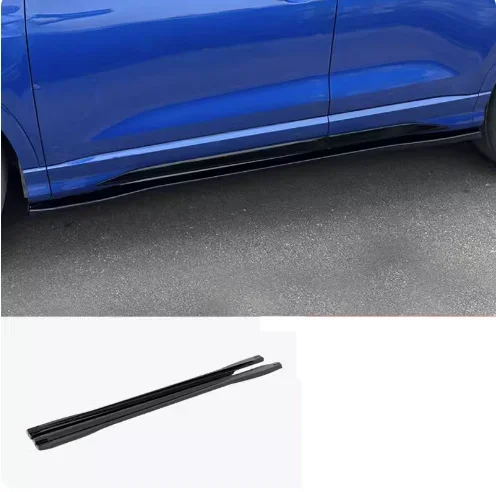 New！ For Audi Q3 2019 2020 2021 2022 2023 High Quality ABS Glossy Black Side Skirts Aprons Extension Lip Body Kits