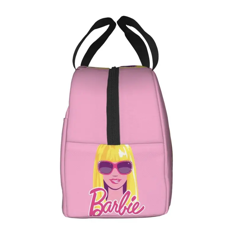 Pink Girl Barbie Lunch Bag Women Portable Cooler Thermal Insulated Lunch Box per la scuola multifunzione Food Bento Box