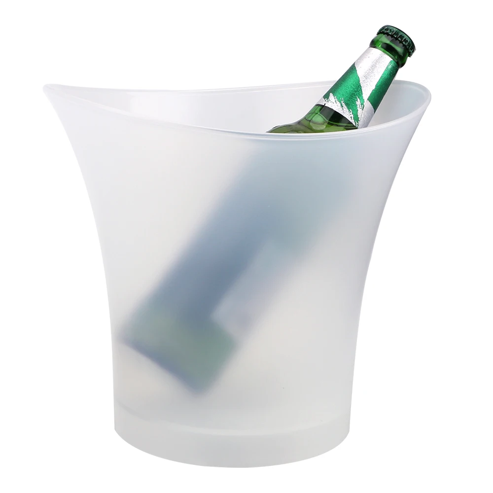 5L Champagne Beer Bucket 4 Color Deocrative Bars Night Party LED Light Up New Waterproof Plastic LED Ice Bucket Bars Nightclubs