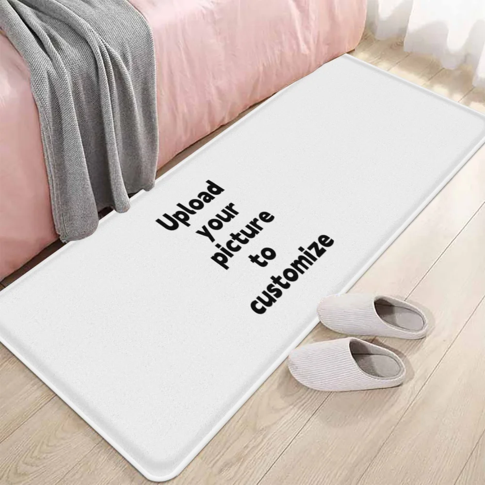 Custom Flannel Floor Mat Personalized Add Your Text/Photo Anti-Slip Rubber Backed Carpet Washable Soft Rug for Bathroom Bedroom