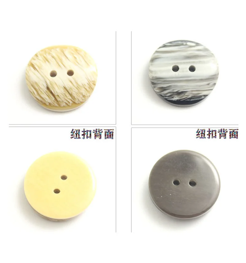 10PCS 2-Holes Buttons High Grade Two Eye Resin Arch Coat Button Fashion Pattern Windbreaker Button Spot Wholesale 15-30mm