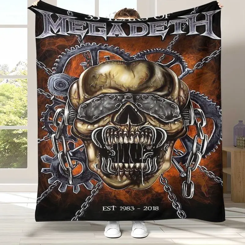 Sign M-Megadeth Heavy Metal Band Soft Flannel Throw Blanket,Cozy Warm Blanket for Bed,Sofa,Living Room,Picnic,Home Decor,Gift
