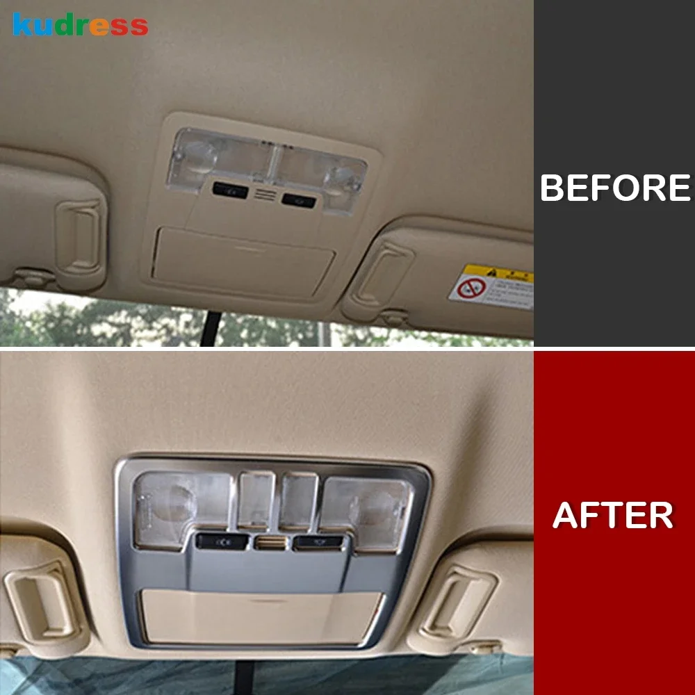 

For Toyota Highlander 2014 2015 2016 2017 2018 2019 Matte Car Front Roof Reading Light Lamp Cover Trim Interior Accessories