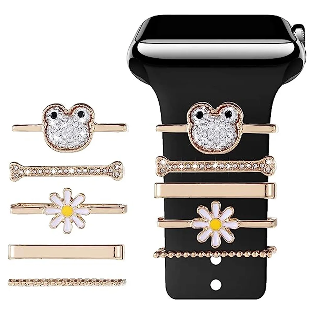 삼성 화웨이 스마트워치 액세서리, 애플 워치 밴드 8 용 다이아몬드 쥬얼리 참, 시계 스트랩 장식, 20mm, 22mm