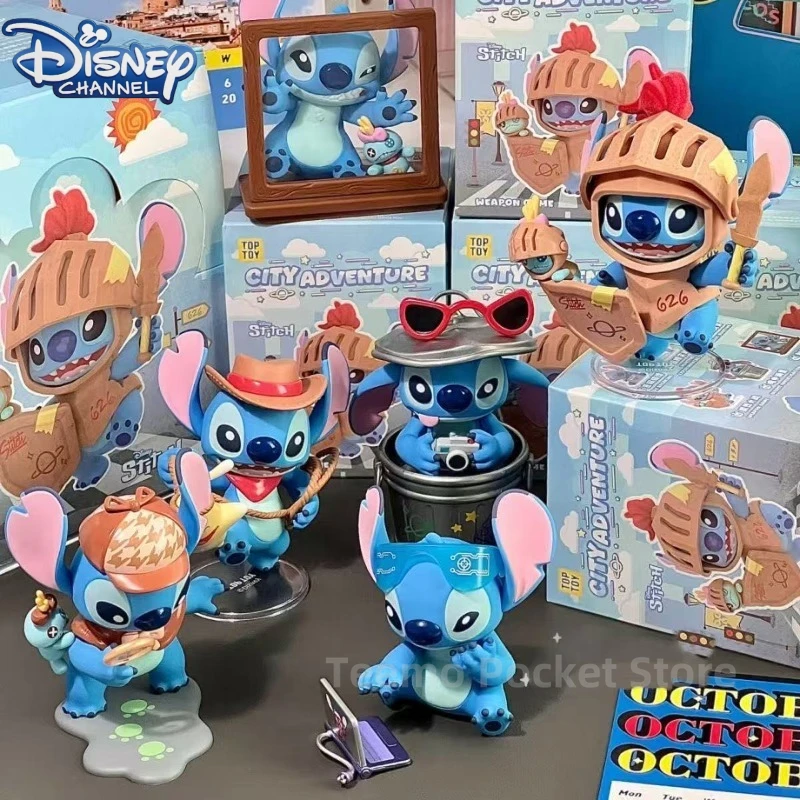 

Disney Lilo and Stitch City Adventure Series слепая коробка Kawaii мультфильм аниме аксессуары настольные украшения мужские и женские подарки