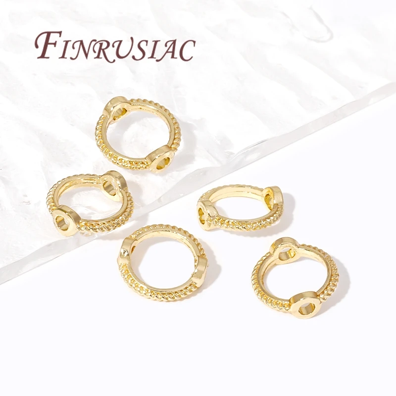 Multi Arten Messing Metall Kreis Rahmen Verbinder Spacer Perle, 14K/18K vergoldet Runde Perle Rahmen für DIY Perlen Schmuck Machen – Detail 18