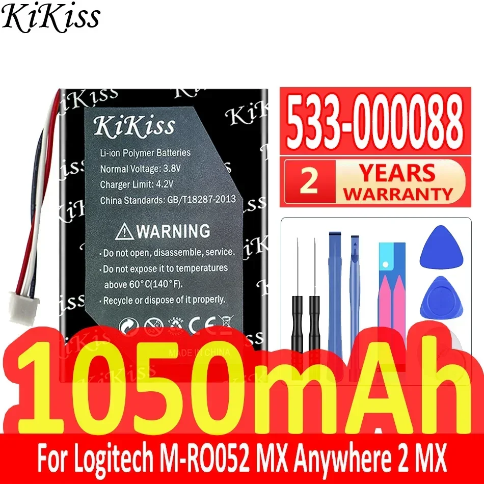 KiKiss Battery 1050mAh 533-000088 For Logitech M-RO052 MX Anywhere 2 Anywhere2 Master Mouse Touchpad T650