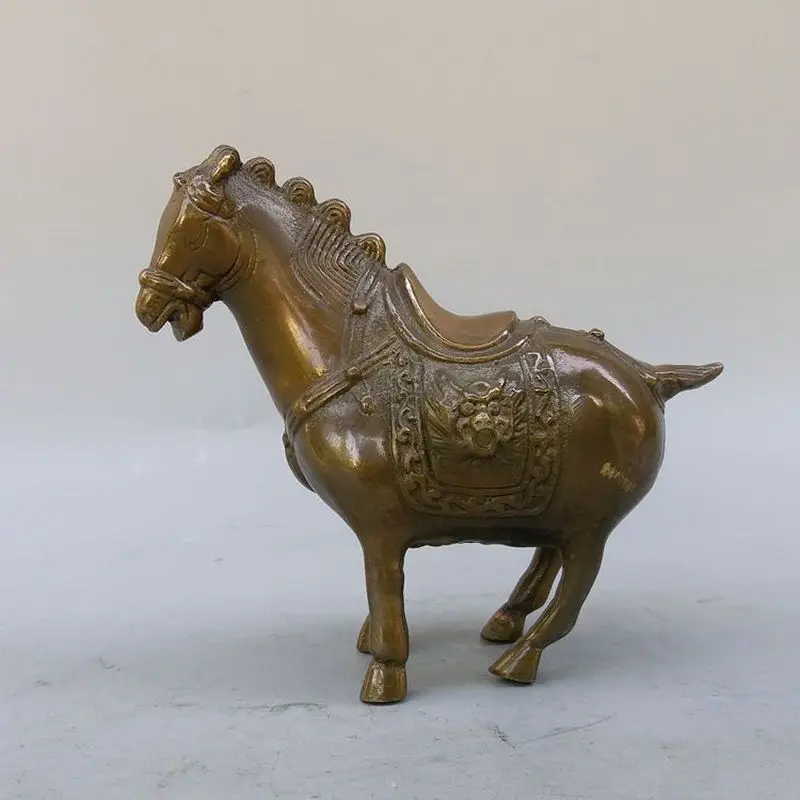 Pure copper , small , Tang tri-color , zodiac horse, metal craft ornament