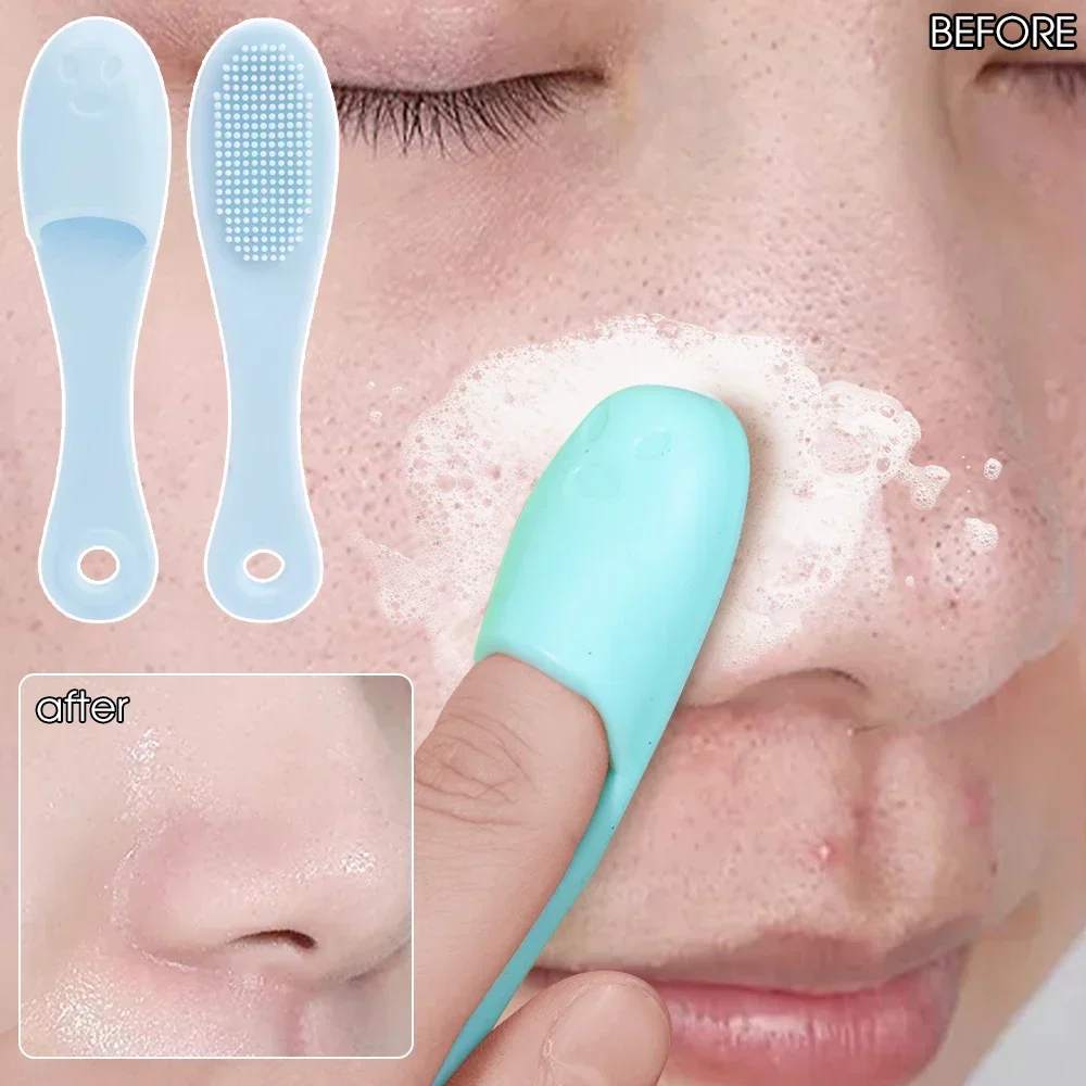 Escova de Silicone para Nariz, Limpador Facial de Poros Portátil, Escovas de Massagem Dupla Face para Cravos, Ferramenta de Limpeza Facial e Esfoliante Nasal