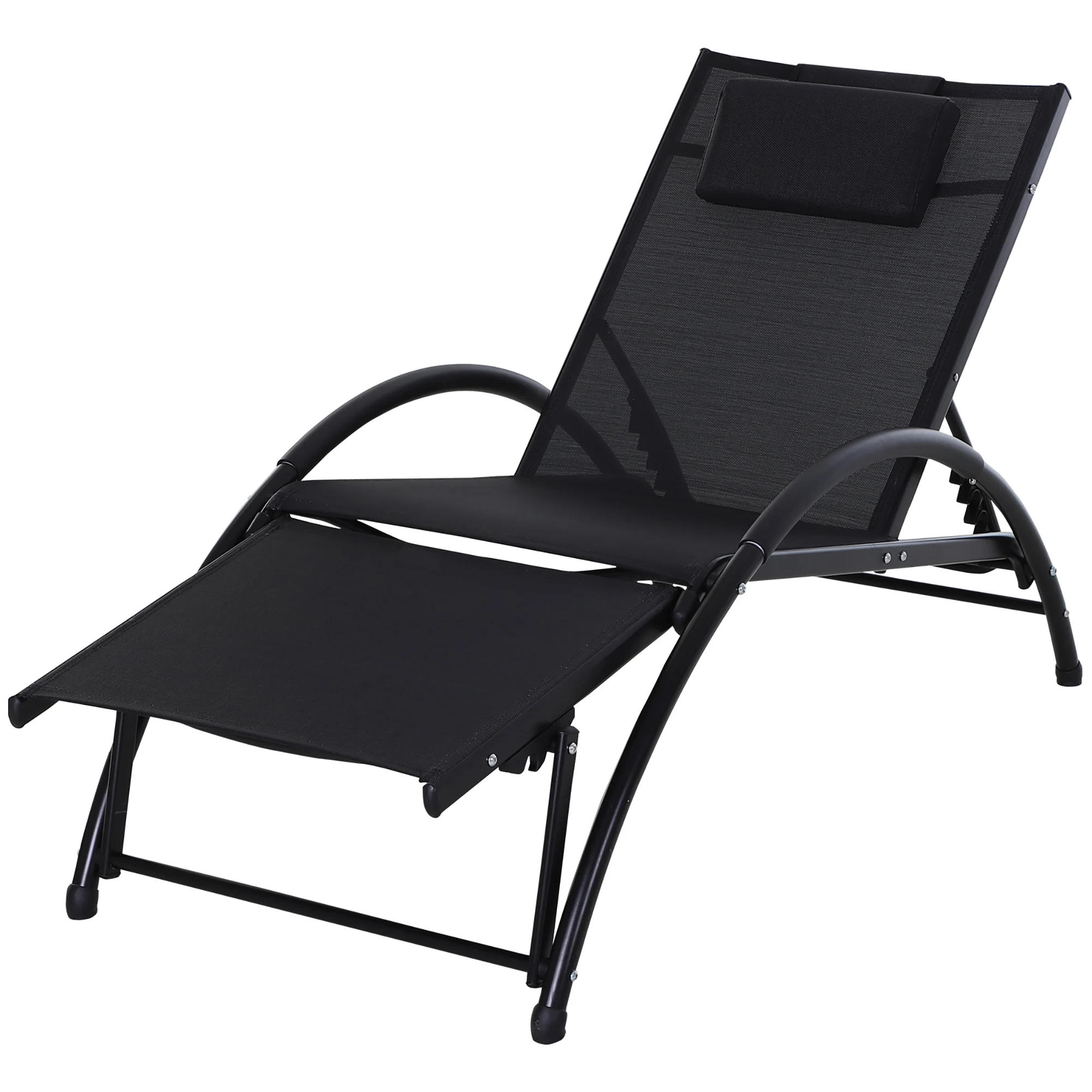 Outsunny garden lounger reclining adjustable 5-level backrest adjustable footrest and removable footrest 66x152x81cm