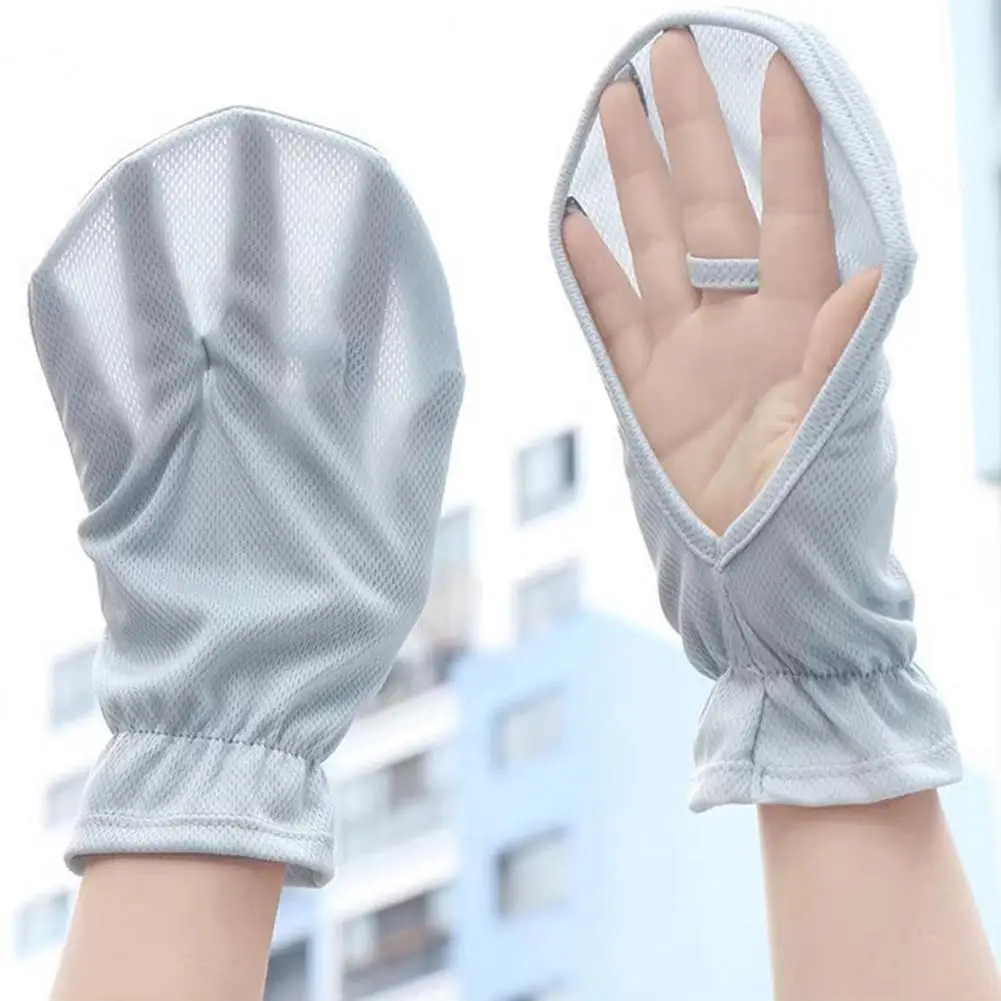 Sports Sun Sleeves Breathable Sun Protection Gloves for Women Men Fingerless Ice Silk Hand Cover for Driving Cycling Outdoor