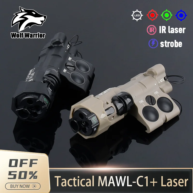 

Tactical CNC MAWL-C1 IR Visible LED Aiming Bule Laser PLH-V2 Airsoft Rifle Surefir M300 M300C Scout Light M600 Flashlight