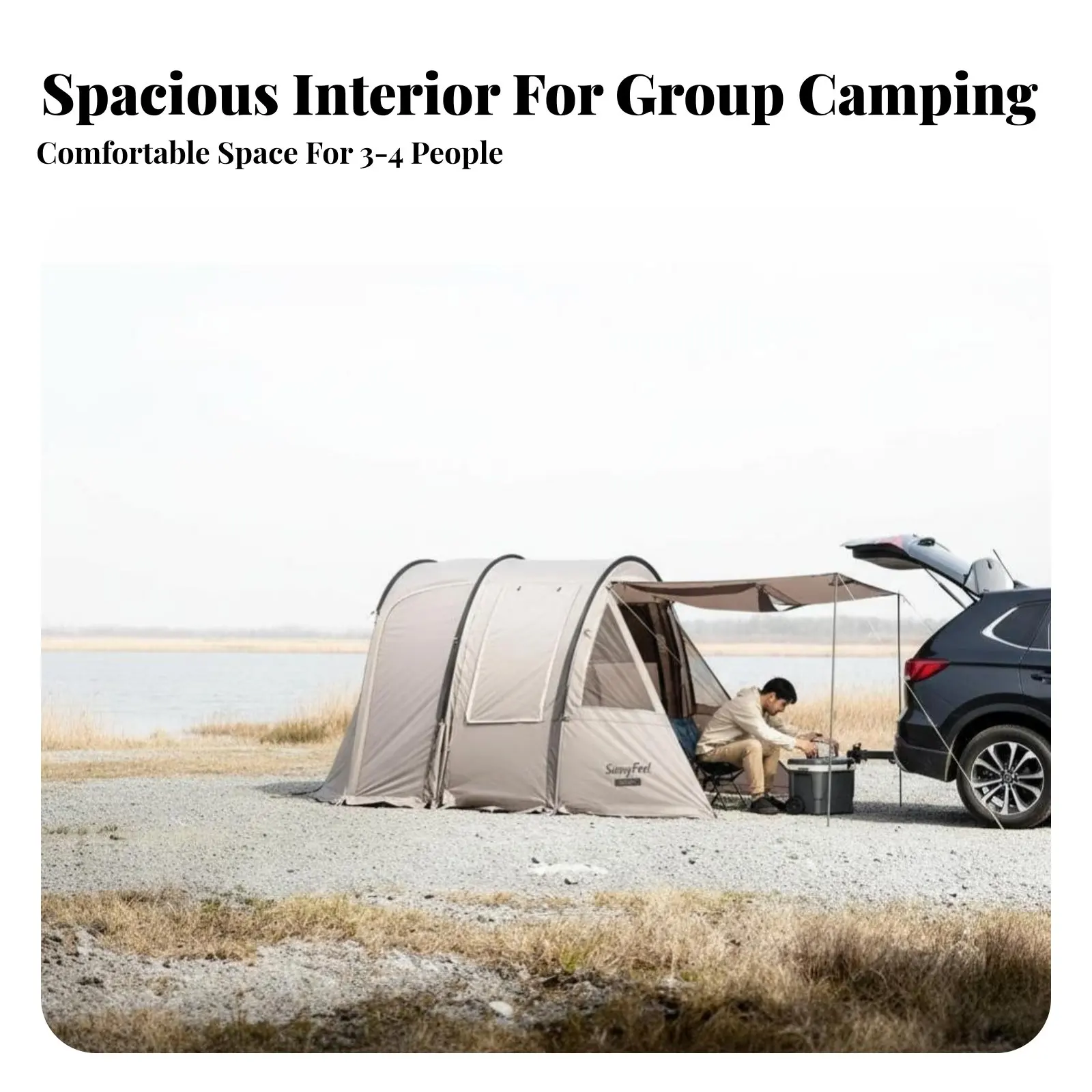 

Палатка-тент для автомобиля, защита от солнца, ветрозащитная, водонепроницаемая, туннельный тип, многофункциональная, цвет хаки