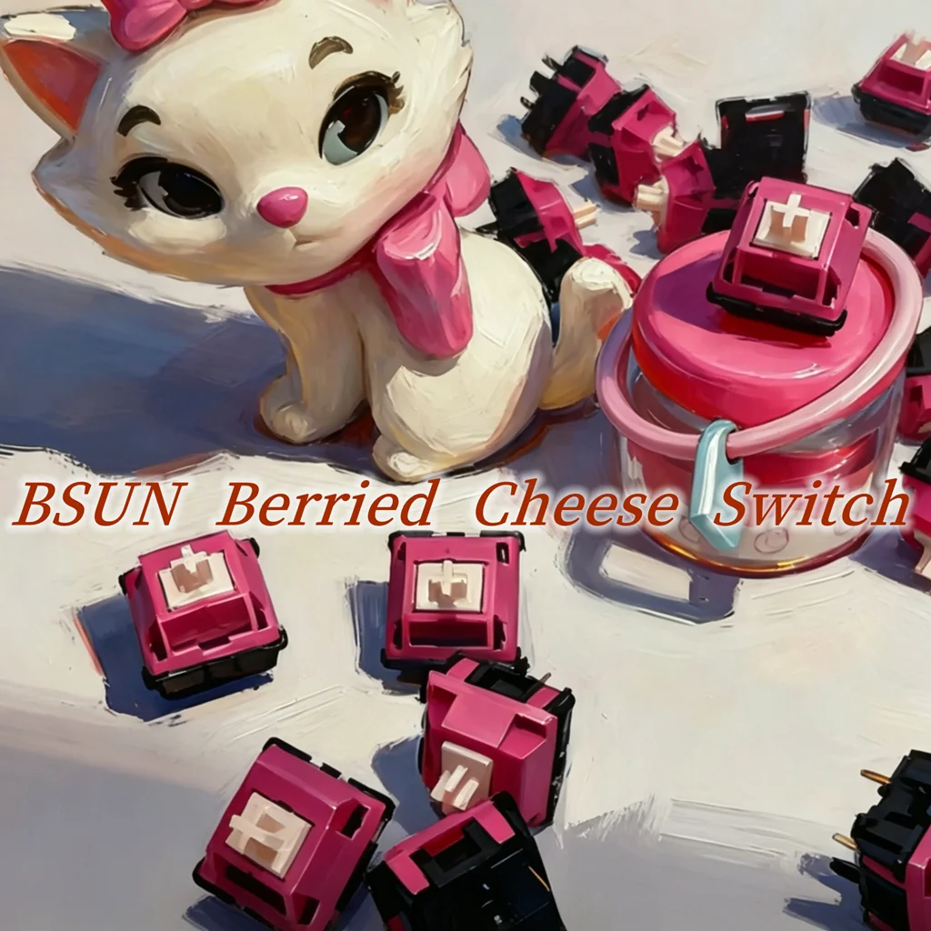 Механические переключатели BSUN Berried Cheese Switch, 5-контактные, линейные, с плавным ходом, из POM, с тонкой смазкой, настраиваемые для механических клавиатур