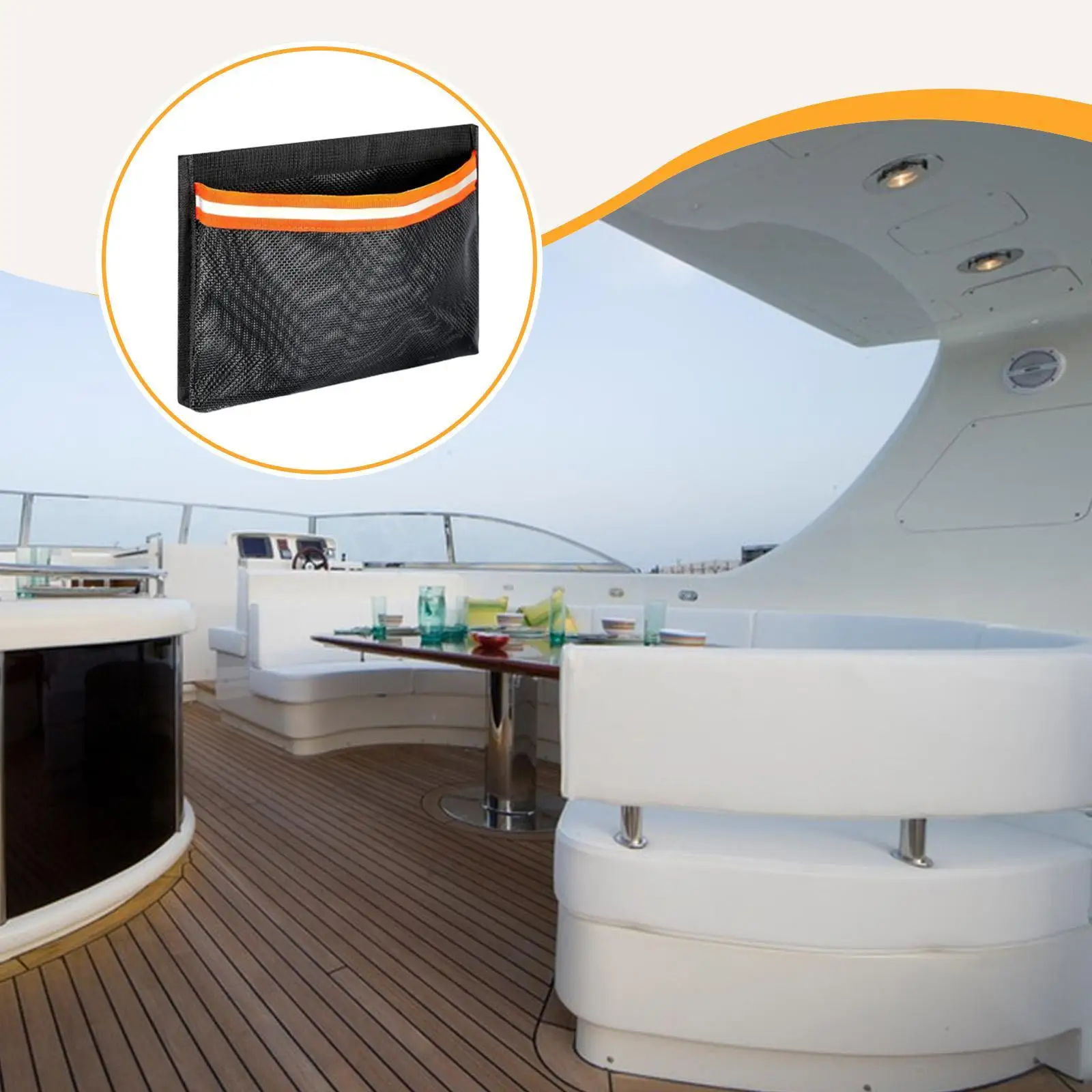 

Boat Storage Mesh Bag, Marine Storage Bag, Self-, Portable, Universal with