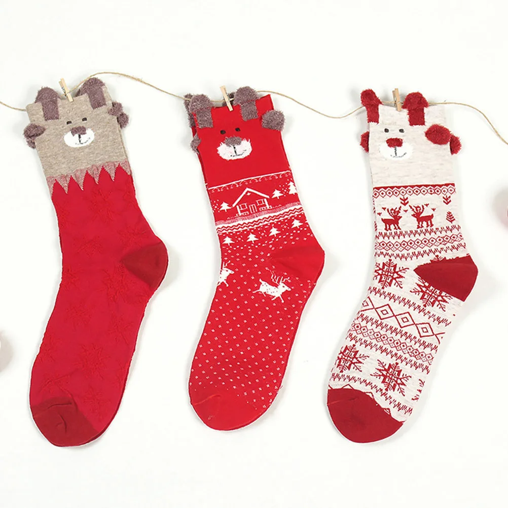 

For Girls Girl'S Warm Cotton Holiday Themed Soft Colored Socks Christmas Socks Colored Stocking