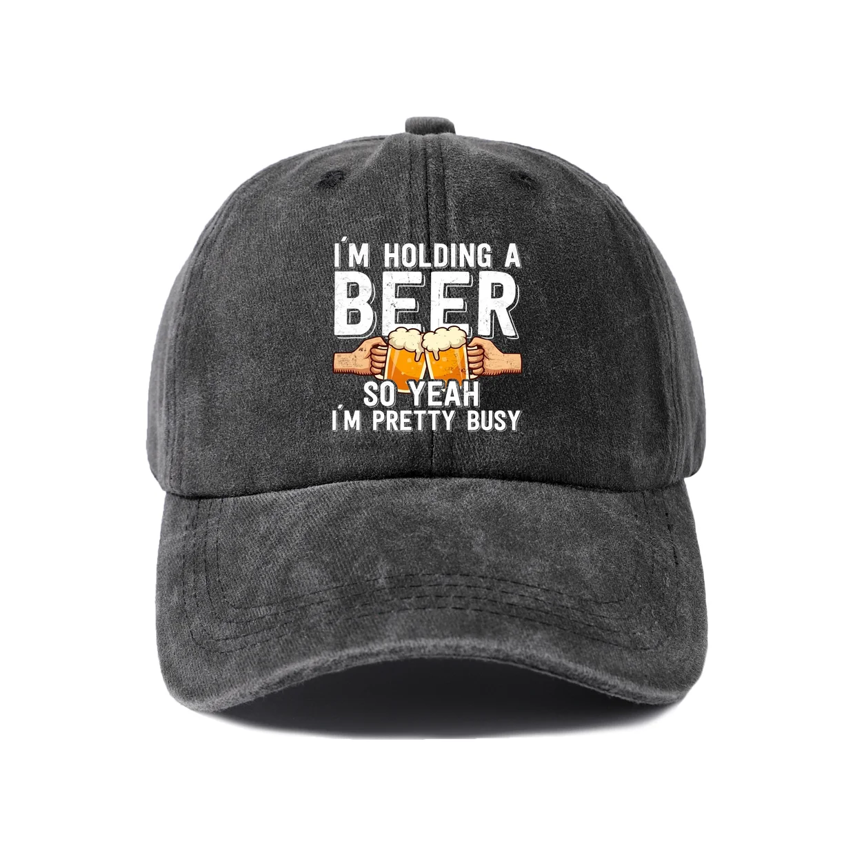 Beer Lover Humor Quote Graphic Baseball Cap, Vintage Washed Adjustable Unisex Dad Hat, Streetwear Gift