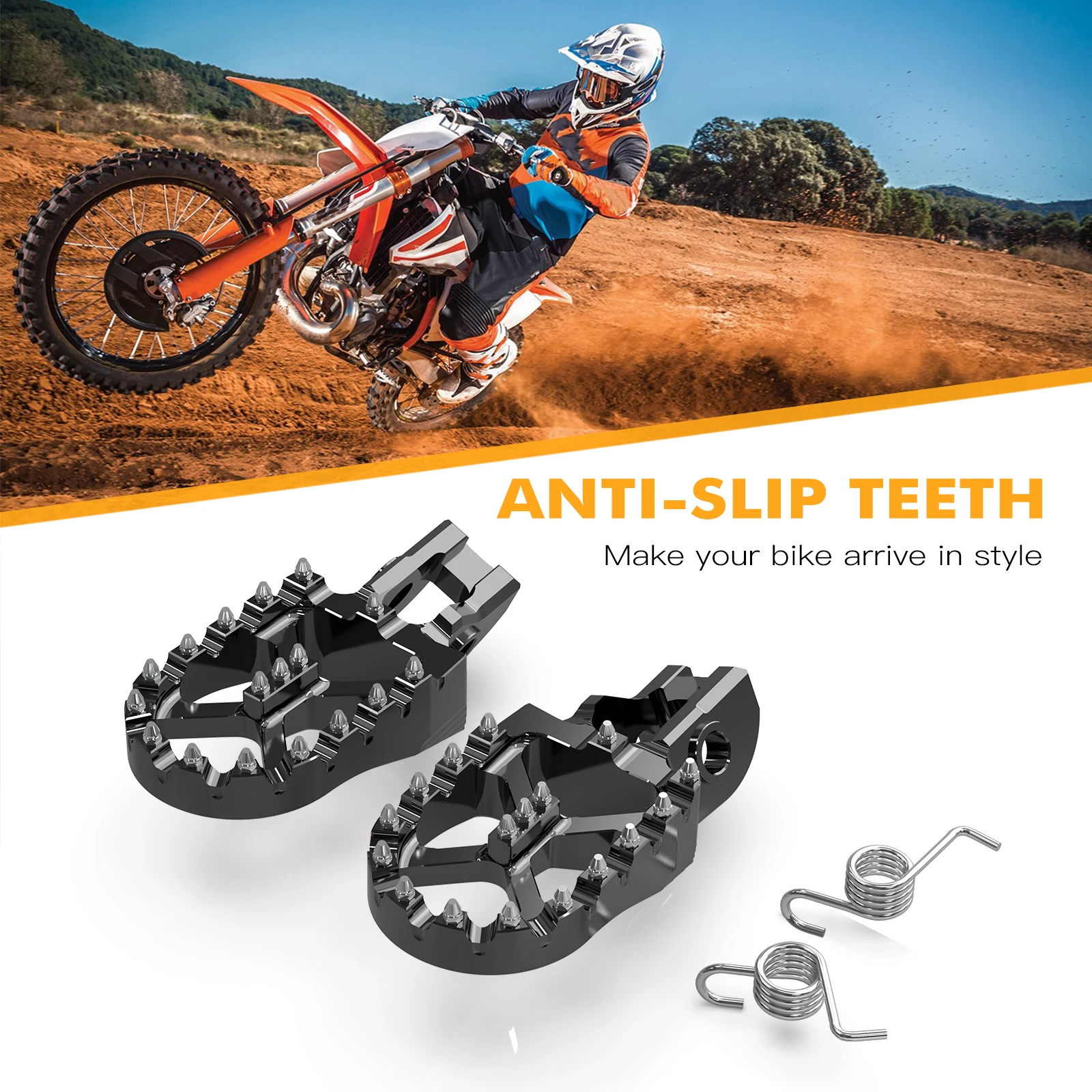 For 2023 Husqvarna TE 300 FE 501 FE 450 350 300 250 200 150 125 TC FC FE TX FX 2017-2022 Motorcycle 57mm Footpegs Footrest Kit