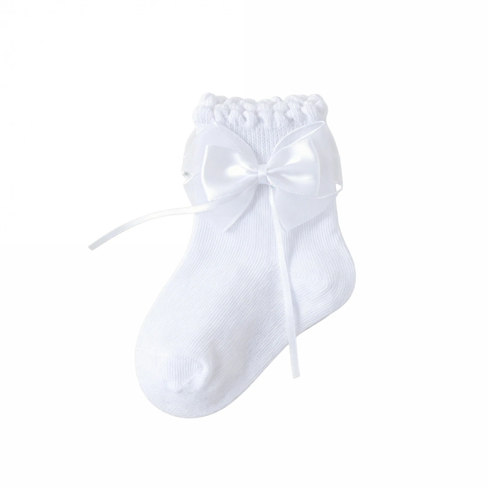 Toddler Baby Girls Crew Socks Fashion Breathable Bow Decor Ruffle Princess Ankle Socks
