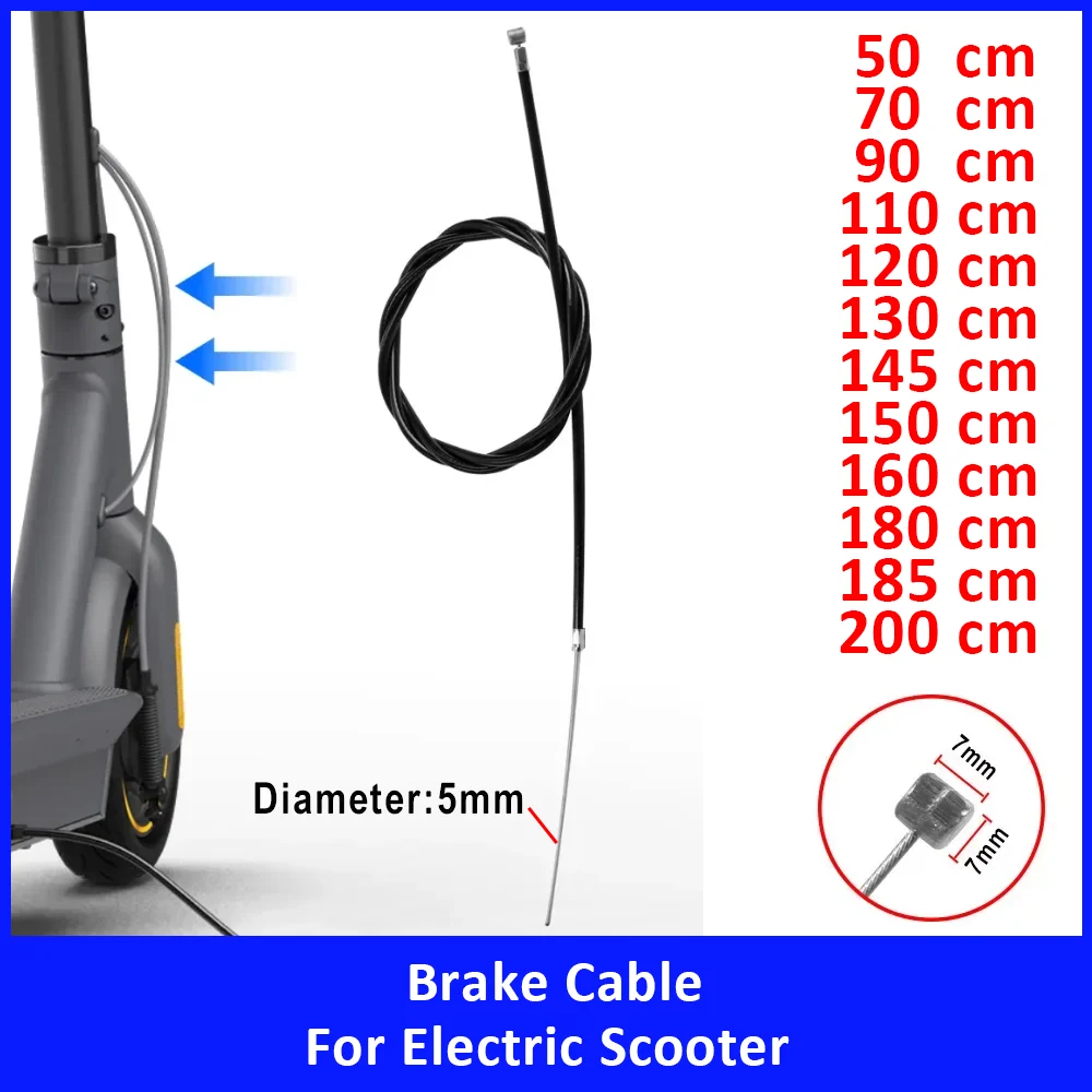 

Universal 50cm To 200cm Brake Cable for Electric Scooter Front Rear Drum Brake Mechanical Disc Brake Pull Wire Replacement Parts