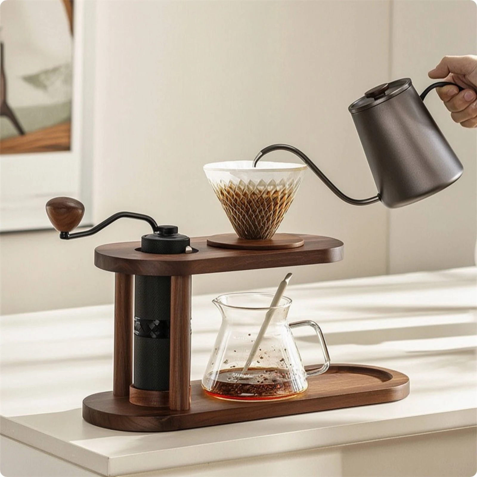 Coffee Storage Rack Compact Coffee Organizer Stand Sturdy Multifunctional for Baristas, Kitchen Counter