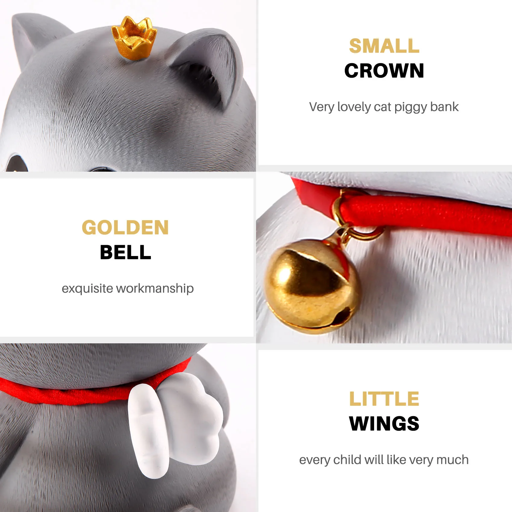 

ABZZ-Декоративная копилка в виде милого котика, украшение для дома, копилка для монет, помогает формировать правильные финансовые привычки