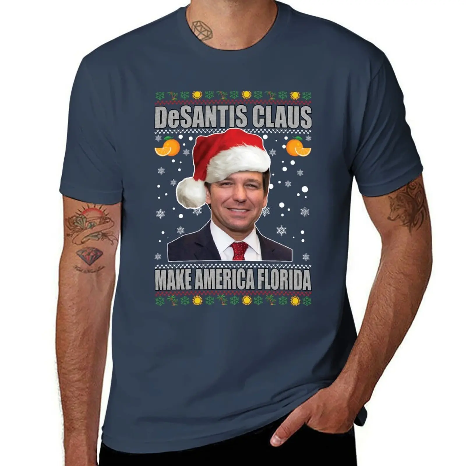 

Desantis Claus Make America Florida Christmas T-Shirt man t shirts for men casual t shirts for man cotton soft T-Shirt