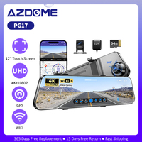 AZDOME PG17 4K Mirror Dash Cam GPS WiFi Car Camera IP68 Waterproof 1080P Rear View Camera Voice Control WDR Night Vision 150°FOV