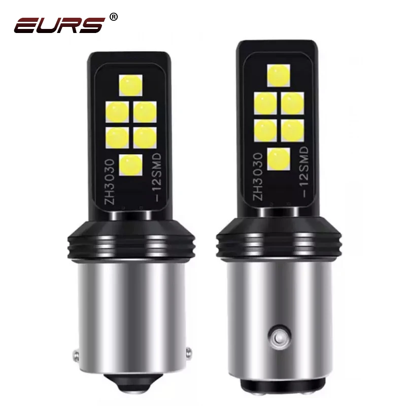 1PCS P21W BA15S 1156 3030 12smd BAY15D Car LED Bulb 1157 T20 7440 7443 Turn Signal Light Reverse Parking Lamps 12V 24V White