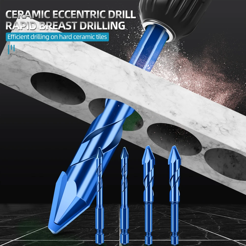 

High Hardness Eccentric Drill Precision Drilling 6/8/10/12mm Glass Tile Drill Ceram Wood Bit Eccentric Offset Cutting Tool