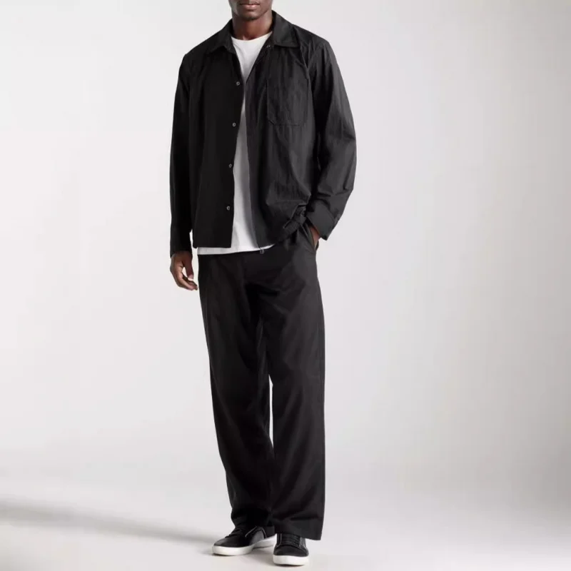 In Stock Spring and Autumn New Men's Retro Leisure Cargo Style Jacket Solid Color Coat Men's Duster