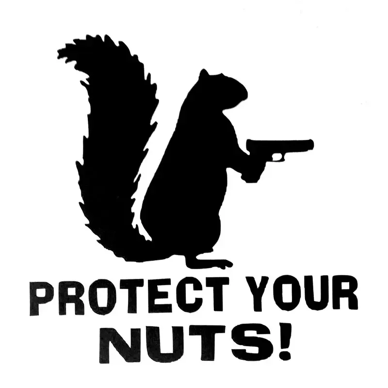 

Car Stickers Fun Protect Your Nuts Squirrel Police Army Marines Car Stickers and Sticker Decals Black/white, 13cm*13cm