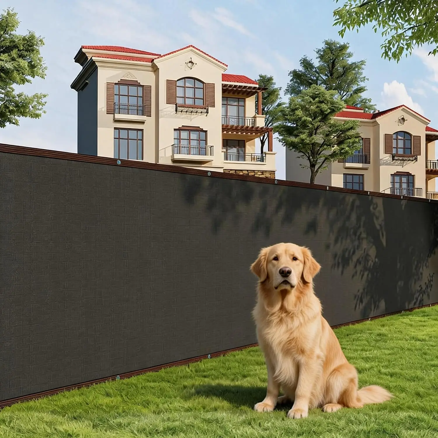 HDPE Privacy Fence Screen, Heavy Duty Black Mesh, Reinforced Edges, Metal Grommets, Zip Ties, 90% UV Block, Weather Resistant Shade for Garden, Patio, Deck, Backyard