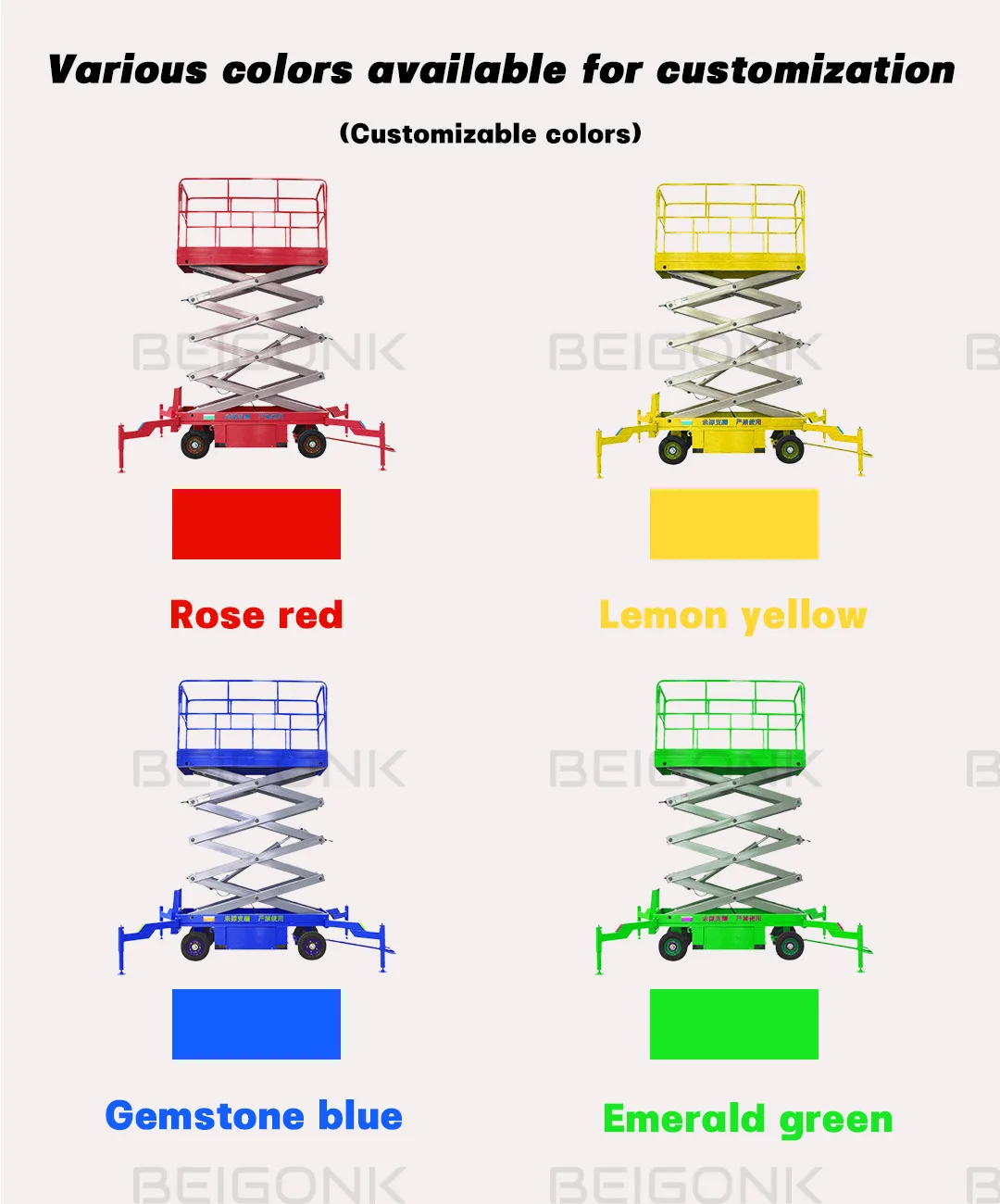 YG Customized 4-16m Self Propelled Electric Mobile Scissor Lift Hydraulic Lifting Scaffold Platform Electric Lifting Scaffolding