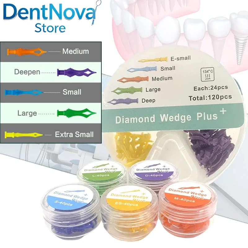 Dental Plastic Diamond Wedges Interdental Gap Filling Composite Restoration Disposable Instrument Set