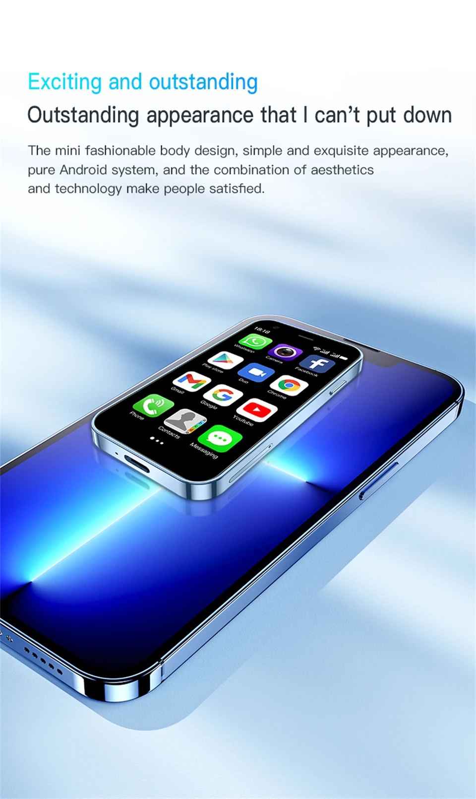 SOYES XS15 3G Mini Smartphone MTK 3.0inch 2GB RAM 16GB ROM Dual SIM Card 2MP 900mAh WCDMA Android Pocket Small CellPhone