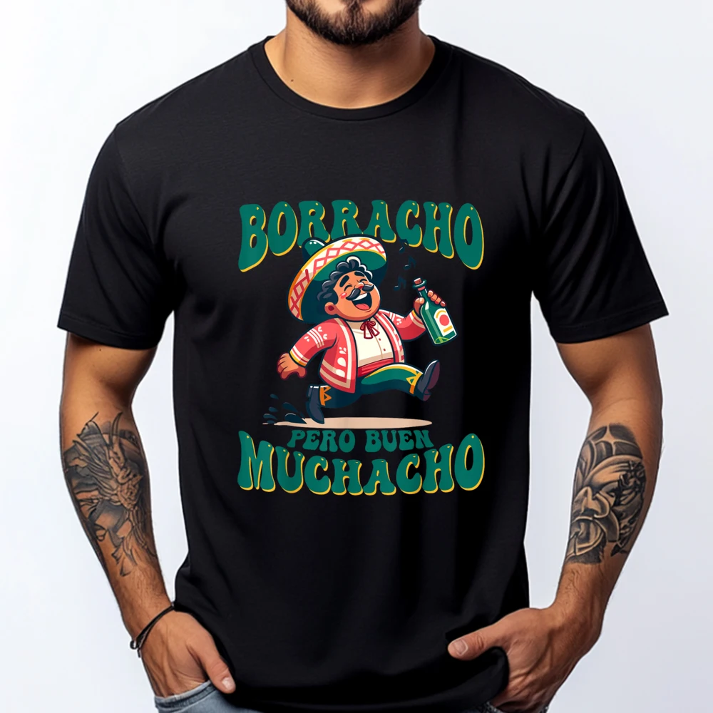 Borracho Pero Buen Muchacho Funny for Mexican Men Plain T Shirts Wholesale New In Tops & Tees New Years Eve