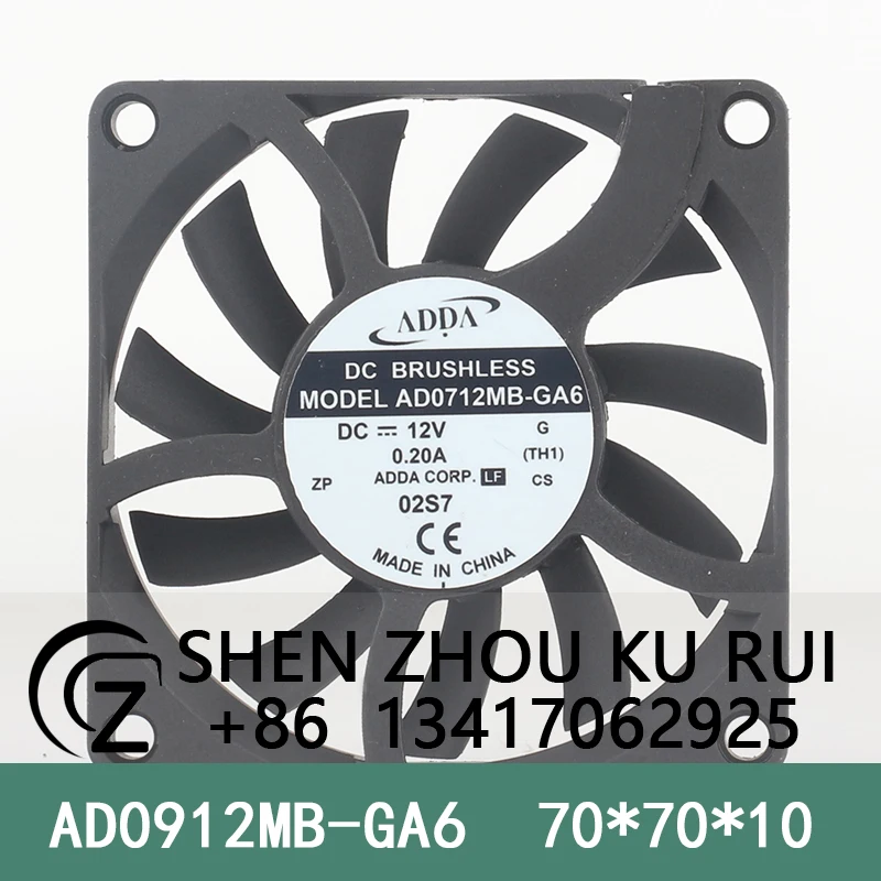Original ADDA AD0712MB-GA6 7010 12V 0.20A ultra-thin silent high-flow three-wire cooling fan