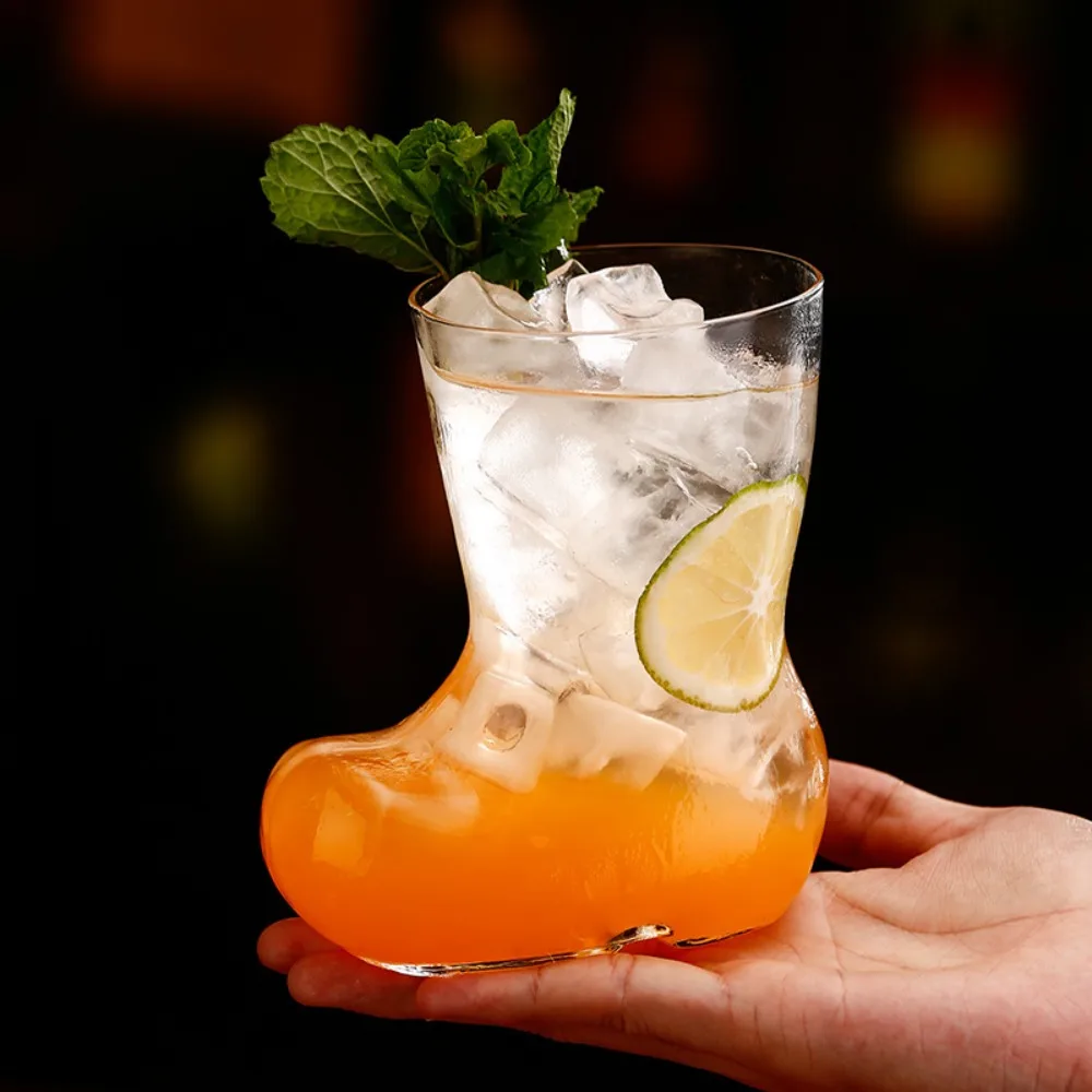

Bar Drinkware 380ml Boots Glasses Cup Visible Large Capacity Shoes Mugs Transparent Cocktail Cup Gift