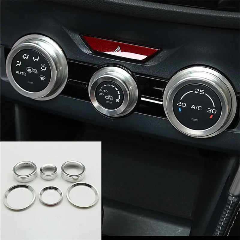 3Pcs/Set Car styling Air Conditioning Vol adjustment Knob Ring For Subaru XV Forester SK Outback Legacy Impreza auto accessories
