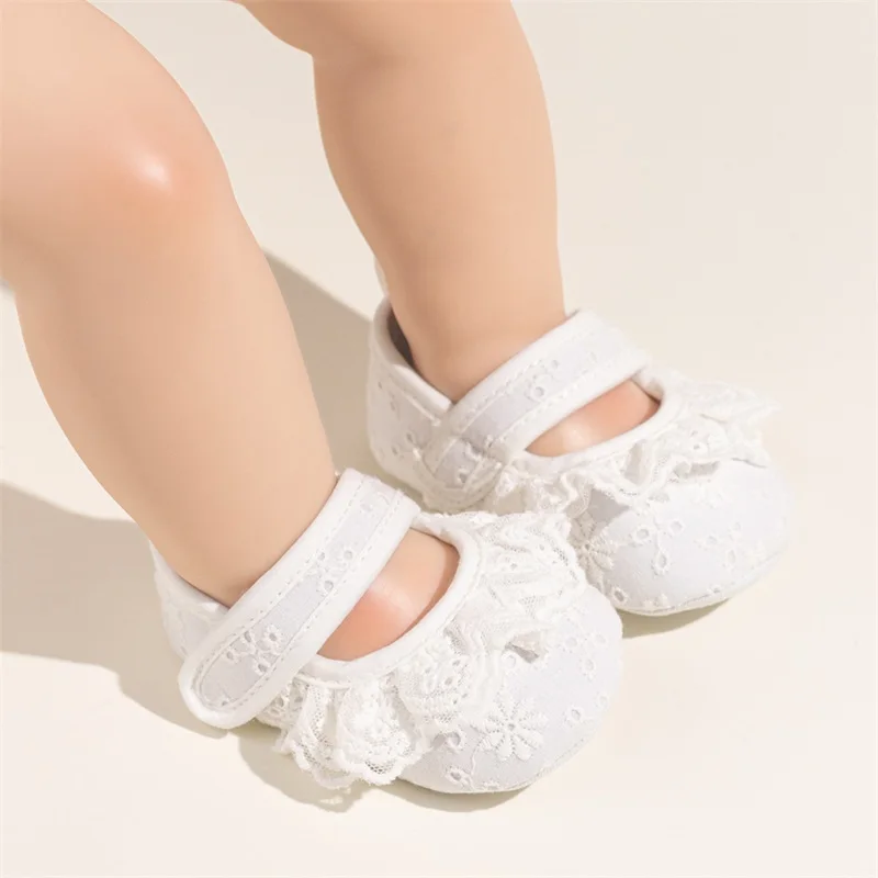Baby Girls Mary Jane Shoes Princess Cute Solid Soft Non-Slip Infant Baby First Walking Shoes