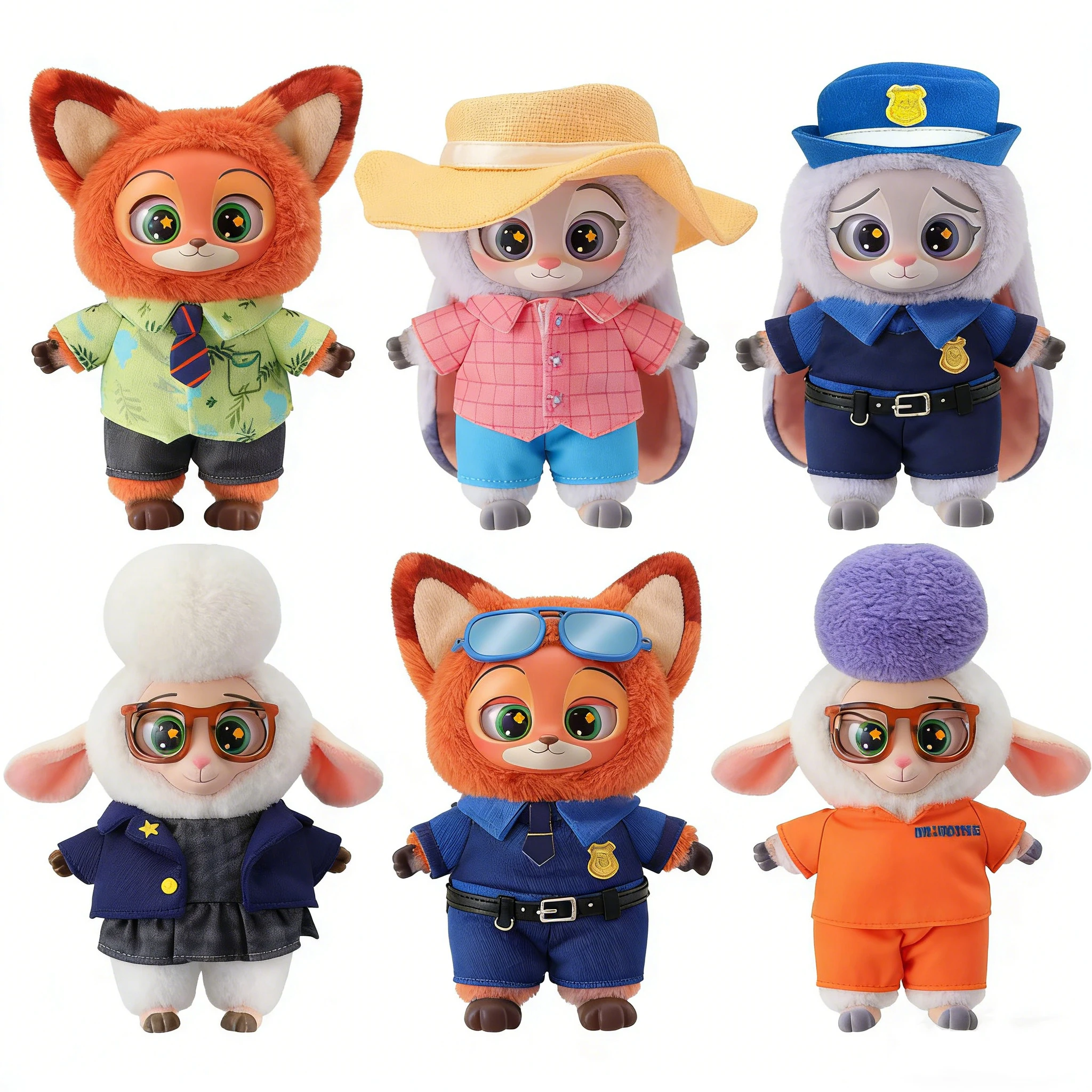 2025 Genuine Zoo topia Vinyl Blind Box - Cute Cartoon Character Plush Bag Pendant Toys, Mystery Surprise Trendy Gift for Fans