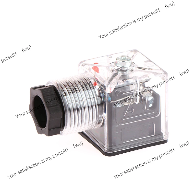Hydraulic solenoid valve plug with light plug, solenoid valve junction box coil connector, DC24