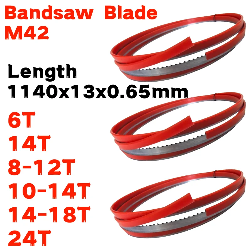 

3pcs Portable Band Saw Blade 1140 Bandsaw Blade 1140mm 13 0.65mm 44-7/8" 1/2" 0.025" 14/18 TPI Metal Cutting for DEWALT DW3986