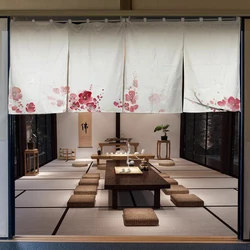 Pastoral Style Door Curtains Chinese Teahouse Drapes Noren Home Kitchen Entrance Partition Restaurant Shop Hanging Short Curtain